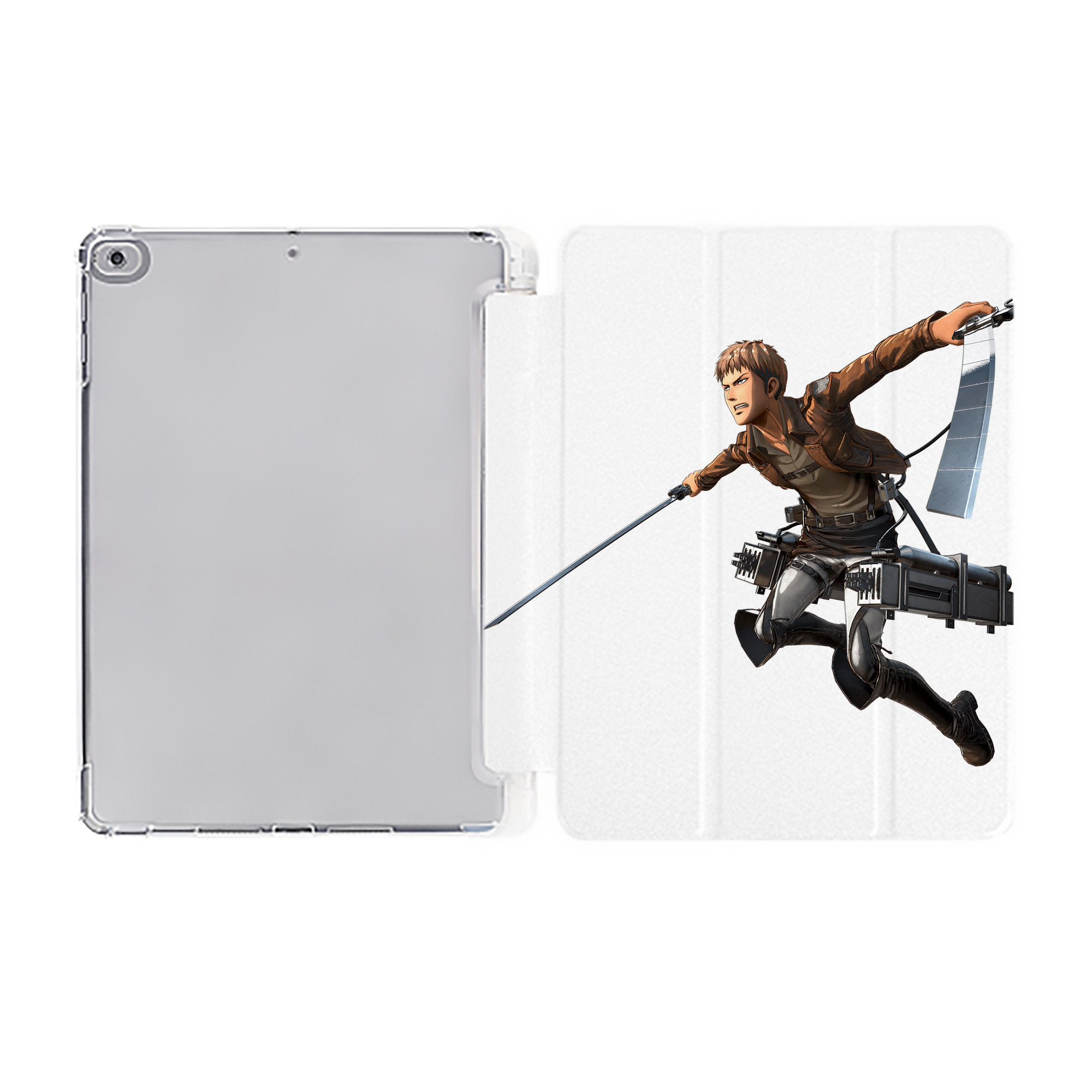 （画像用） 進撃の巨人 ジャン・キルシュタイン Attack on Titan Jean Kirstein IPad ケース ペン収納付き 三つ折りスタンド PUレザー×シリコン 対応機種9.5/10.5/10.9インチ